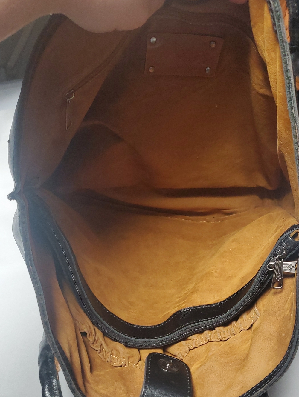 Patricia Nash Eastleigh Large Classic Black Leather Tote Bag Western Minimalist - Picture 10 of 16